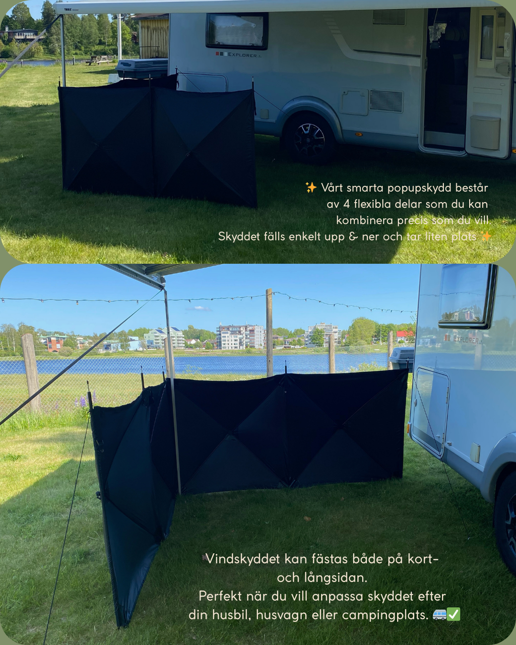 Smart popup vindskydd
