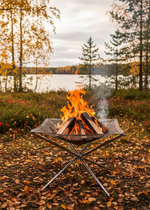 Portabel eldstad i rostfritt stål