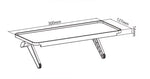 Teknisk ritning av hopfällbart bord 300x127mm – smart förvaring för husbil och camping