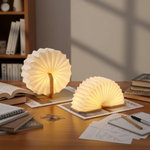 Vikbar boklampa som öppnas till LED bordslampa