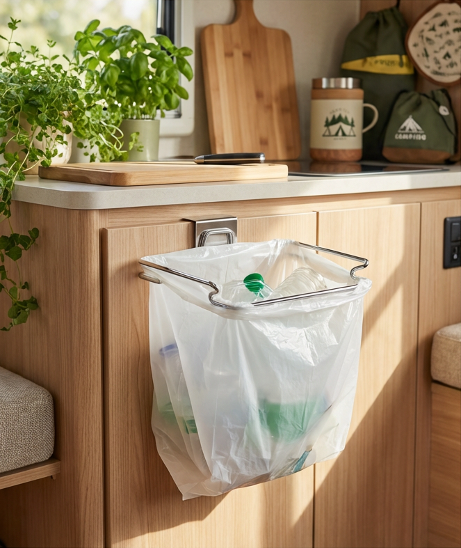 Hållare för soppåse, handduk, kökstillbehör etc